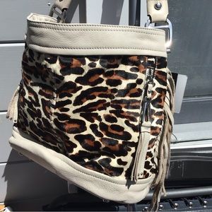 B MAKOWSKY BRAND (NWT) LEATHER COW FUR HANDBAG (Super Soft) WITH DUST BAG